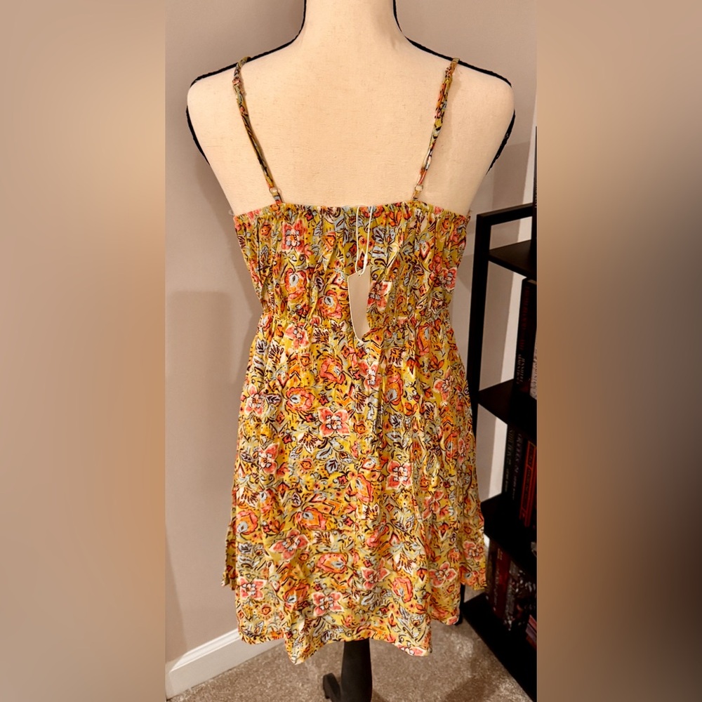 Floral Summer Dress with Orange, Green & White Accents - Picture 2 of 2